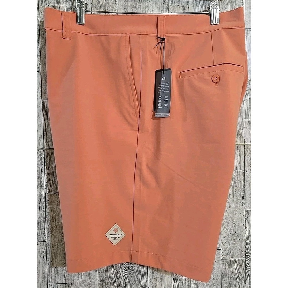 Travis Mathew Shorts Size 42 Tech Chino Golf Performance 8" Terra Cotta NEW